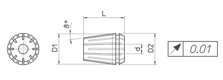 tulejka zaciskowa ER25 DIN6499-B